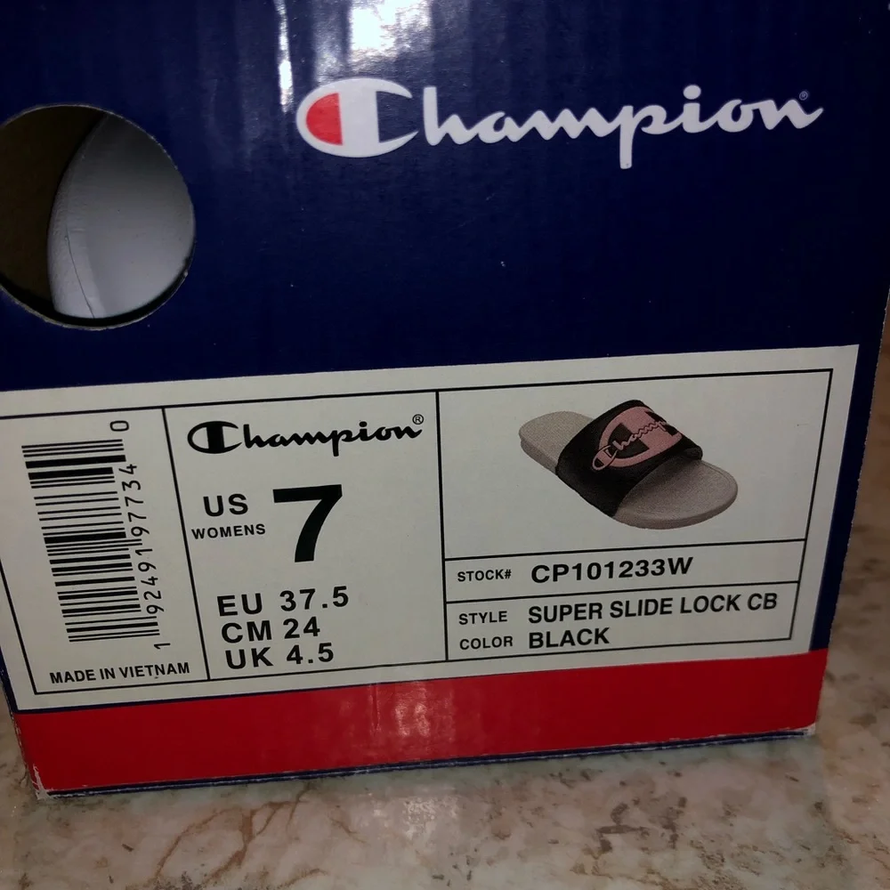 Champion Super Slide Lock CB Custom Swavorski Crystal Logo Size 7 - Picture 2 of 11